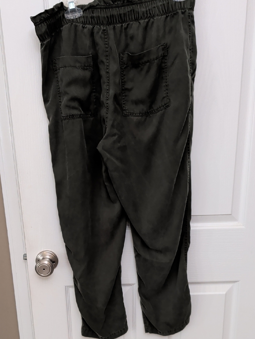 LOFT Olive Green Utility Jogger Pants Women's Medium Pull On Drawstring Casual - Picture 3 of 6